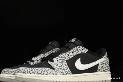 Hyperoad Cement 1 Jordan Low Retro Black OG 0726
